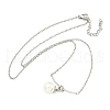Plastic Imitation Pearl Round Pendant Necklaces NJEW-Z041-05P-1