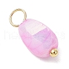 20Pcs Opaque Baking Painted Crackle Glass Charms PALLOY-JF03952-02-4