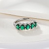 925 Sterling Silver Micro Pave Cubic Zirconia Adjustable Cuff Rings FS-WGD9A24-01-2