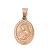 Ion Plating(IP) 201 Stainless Steel Pendants STAS-O111-05RG-1