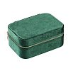 Italian Velvet Double Layers Jewelry Set Storage Zipper Boxes with Mirror Inside CON-G023-09D-1