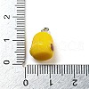 Opaque Resin Chick Charms with Platinum Plated Iron Loops X1-FIND-M012-03-3
