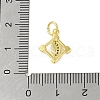 Brass Micro Pave Clear Cubic Zirconia Pendants KK-E111-46G-01-3