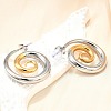 304 Stainless Steel Two-tone Stud Earrings for Women EJEW-R023-01GP-08-3