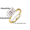 Rectangle Elegant S925 Sterling Silver Pave Clear Cubic Zirconia Ring for Women RW4917-4-4