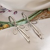 Bowknot Brass Micro Pave Clear Cubic Zirconia Hoop Earrings for Women EJEW-A110-02P-1