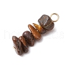 10Pcs 5 Colors 12 Constellation Natural Rose Quartz & Gold Rutilated Quartz & Tiger Eye & White Moonstone & Citrine Pendants PALLOY-JF02839-07-4
