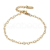 Ion Plating(IP) 304 Stainless Steel Heart Link Chain Bracelets BJEW-L673-026G-1