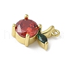Brass Micro Pave Cubic Zirconia Pendants KK-P290-02D-G-2