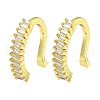 Brass Micro Pave Cubic Zirconia Cuff Earrings EJEW-C104-043G-1