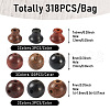 Kissitty 9 Styles Buddha Wood Beads WOOD-KS0001-19-5