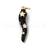 Brass Micro Pave Cubic Zirconia & Enamel Pendants KK-Q098-35G-C-1