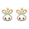 Brass Micro Pave Cubic Zirconia Pendants KK-N227-121-2