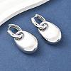 Oval Brass Hoop Earrings for Women EJEW-U057-06A-02P-2