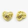 Brass Micro Pave Cubic Zirconia Beads ZIRC-F004-33G-1