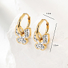 Stainless Steel Rhinestone Butterfly Hoop Earrings BU9649-6