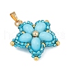 Handmade Glass Seed Beaded & Synthetic Dyed Imperial Jasper Beads Pendants PALLOY-MZ00751-5