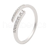 925 Sterling Silver Single Open Cuff Ring with Cubic Zirconia QF9516-2-1