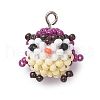 Glass Seed Beaded Pendants PALLOY-MZ00393-1
