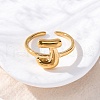 304 Stainless Steel Open Cuff Rings for Women RJEW-M060-01G-10-2