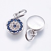 Brass Micro Pave Cubic Zirconia Charms RB-I077-26-RS-3