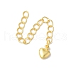 Rack Plating Brass Ends with Chain and Charms KK-F873-10G-1
