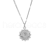 304 Stainless Steel Sunflower Pendant Necklaces for Women NO4072-2-1