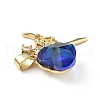 Real 18K Gold Plated Rack Plating Brass Micro Pave Clear Cubic Zirconia Pendants KK-C015-15G-3