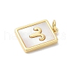 Brass Pave Natural White Shell Pendants KK-S522-09G-J-3