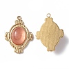 PVD Vacuum Plating 201 Stainless Steel Cherry Quartz Glass Pendants STAS-C064-VC878-3