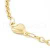 Vacuum Plating 304 Stainless Steel Heart Link Anklet with Cable Chains for Women STAS-E001-18G-2