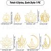 Unicraftale 4Pcs 4 Style 201 Stainless Steel Pendants STAS-UN0032-18-4