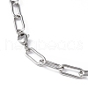 Non-Tarnish 201 Stainless Steel Paperclip Chain Necklace for Men Women NJEW-I122-06P-3