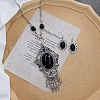 Vintage Ethnic Bohemian Style Alloy & Resin Pendant Necklace & Dangle Earrings Sets FS-WGADC17-02-1