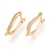 Brass Micro Pave Cubic Zirconia Hoop Earring Finding KK-N261-37G-1