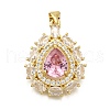 Brass Micro Pave Cubic Zirconia Pendants KK-K401-38G-1