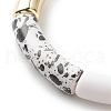 Acrylic Curved Tube Beaded Stretch Bracelet for Women BJEW-JB08437-01-4