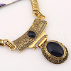 Oval Synthetic Turquoise Pendant Necklaces & Dangle Earrings Sets. Alloy Jewelry Sets FS-WGD3387-02-2