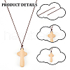 Wood Cross Pendant Decorations WOOD-WH0034-55B-5