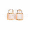 Brass Micro Pave Clear Cubic Zirconia Charms KK-T062-159G-NF-2