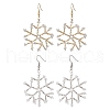 Glass Snowflake Dangle Earrings EJEW-MZ00253-1