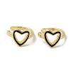 Rack Plating Brass Enamel Heart Cuff Earrings for Women EJEW-C097-15G-2