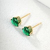 Cute Heart Stainless Steel Cubic Zirconia Stud Earrings AW0516-2