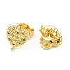 Brass Micro Pave Clear Cubic Zirconia Stud Earring Findings KK-S530-01G-G-2