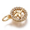 Brass Micro Pave Clear Cubic Zirconia Charms ZIRC-C020-52G-3