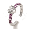 Rack Plating Brass Micro Pave Cubic Zirconia Cuff Rings RJEW-H228-04P-4