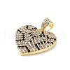 Rack Plating Brass Micro Pave Cubic Zirconia Pendants KK-P247-04G-2