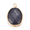 Synthetic Blue Goldstone Pendants X-PALLOY-JF00467-03-1