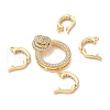 Brass Micro Pave Clear Cubic Zirconia Fold Over Clasps KK-U059-47G-2