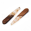 Transparent Resin & Walnut Wood Pendants RESI-N039-69A-2